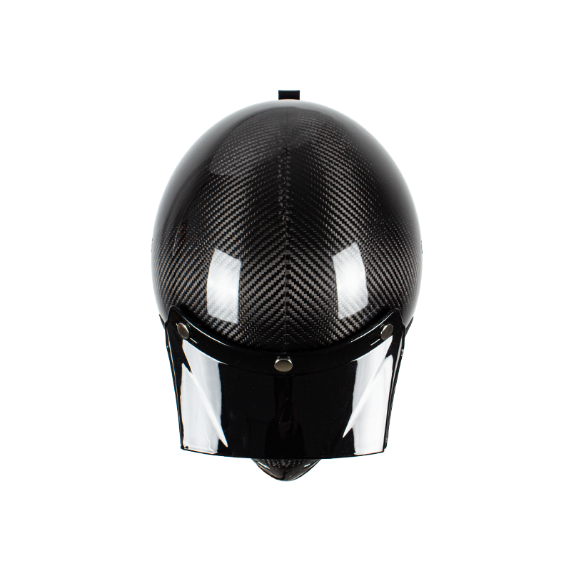 Casco da motociclista retrò in fibra di carbonio a figura intera