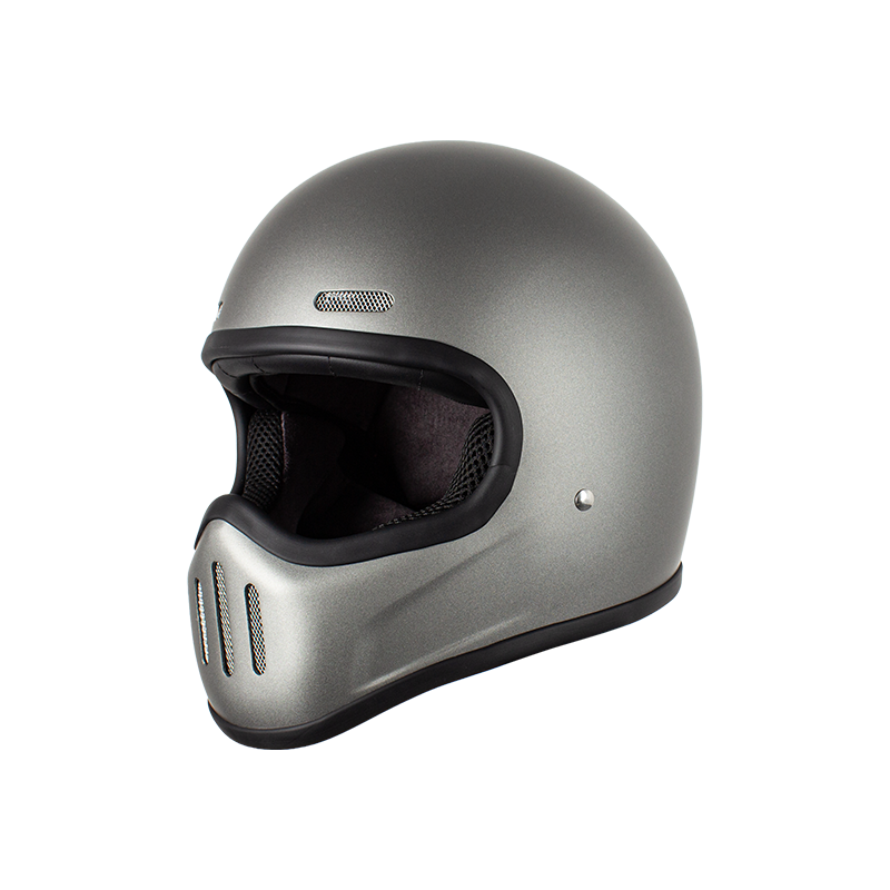 Casco da motociclista retrò in carbonio integrale 