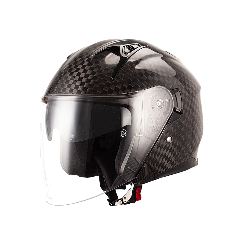 Casco da moto a faccia aperta in fibra di carbonio 