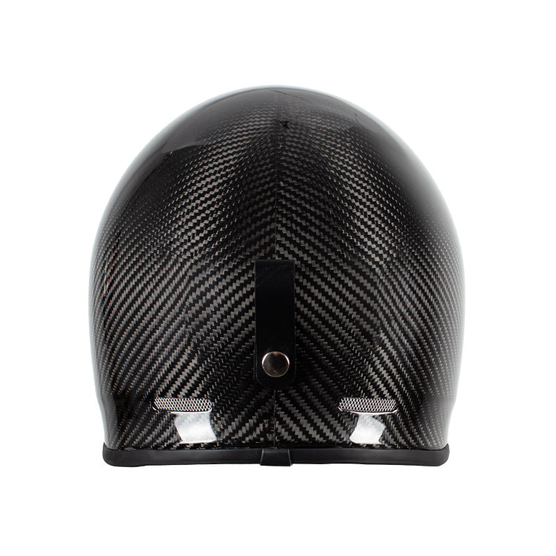 Casco da motociclista retrò in fibra di carbonio a figura intera