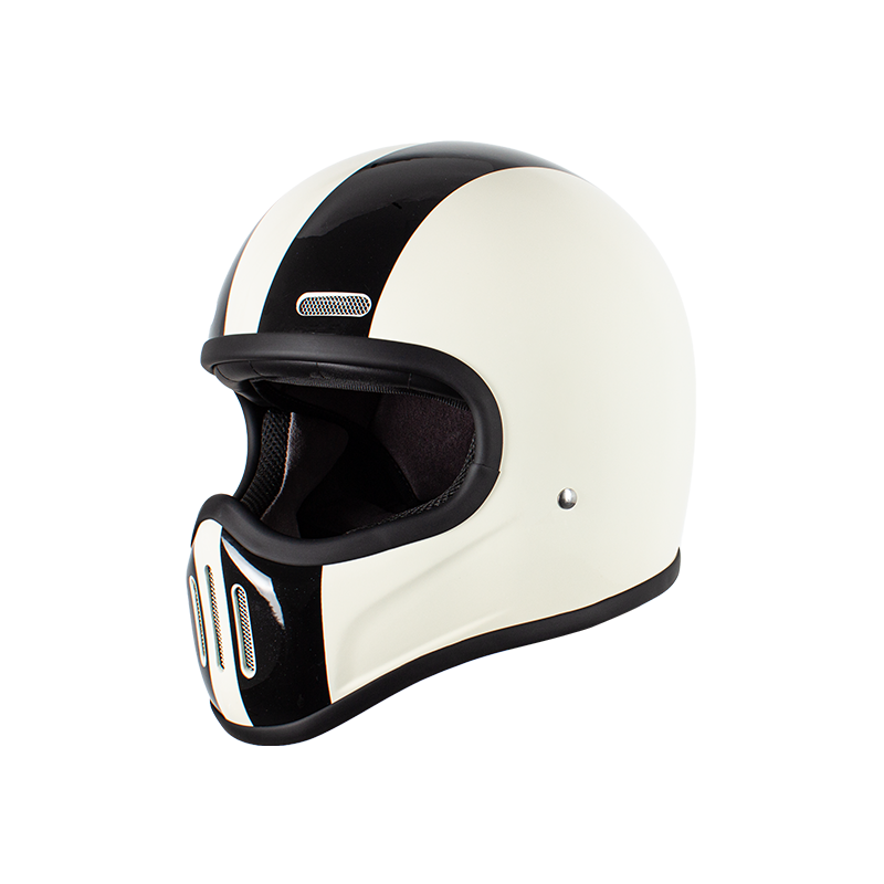 Casco da motociclista retrò in carbonio integrale 