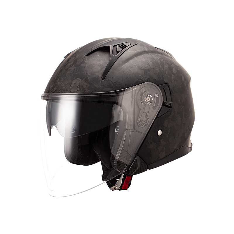 Casco da moto a faccia aperta in fibra di carbonio 