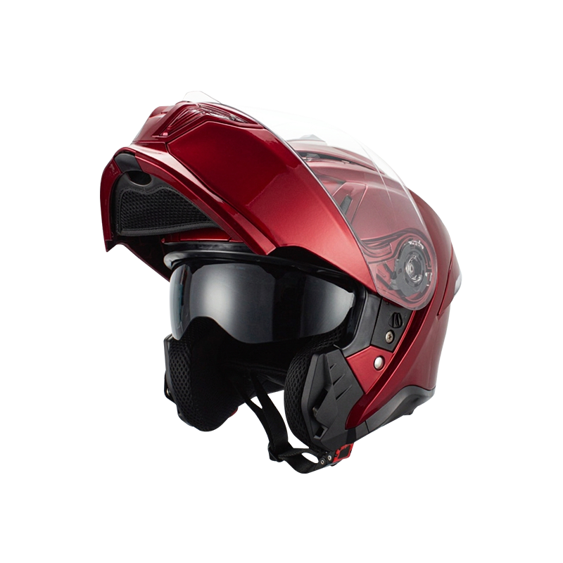 Casco da moto ribaltabile con doppie visiere Bluetooth