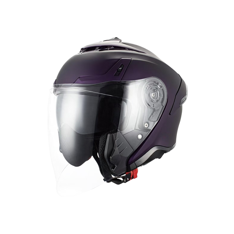 Casco da moto Carbon Open Face con doppie visiere