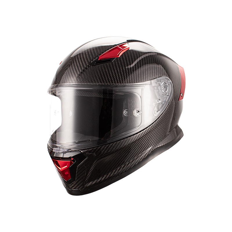 Casco da motociclista integrale in fibra di carbonio 