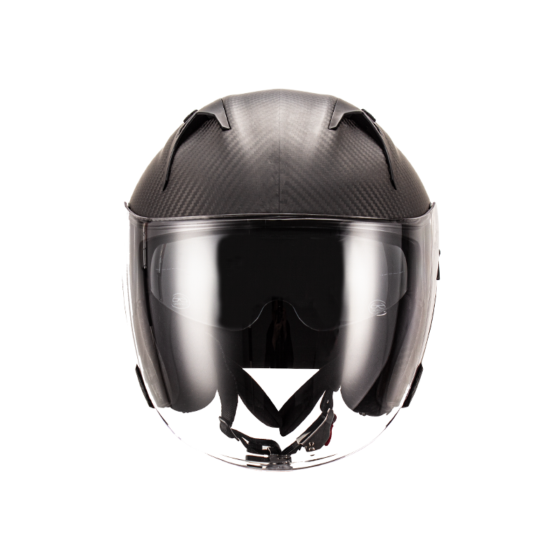 Casco da moto a faccia aperta in fibra di carbonio 
