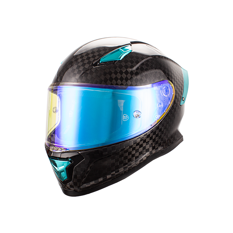 Casco da motociclista integrale in fibra di carbonio 