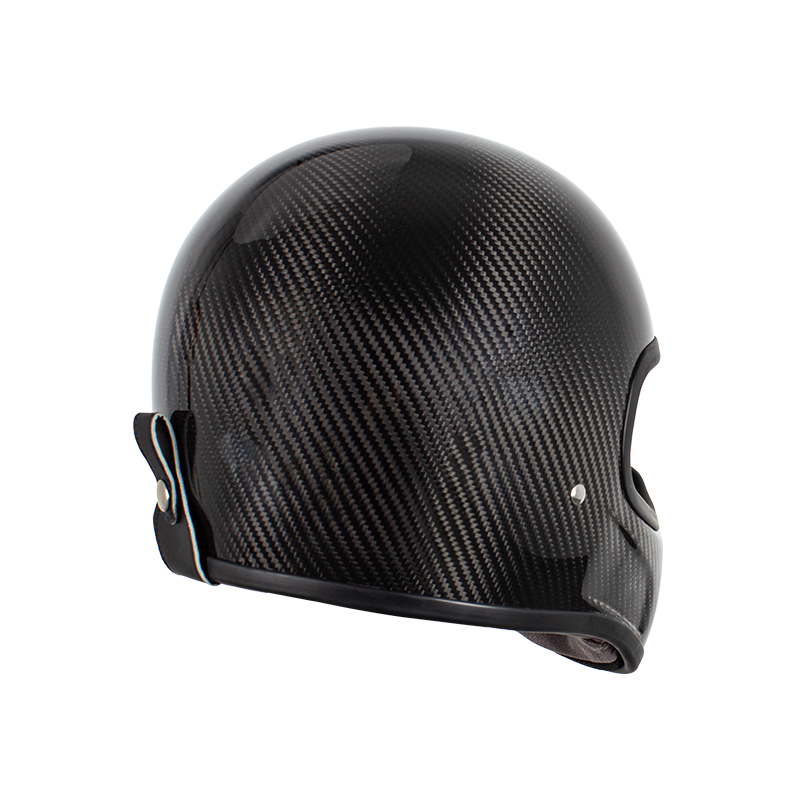 Casco da motociclista retrò in carbonio integrale 