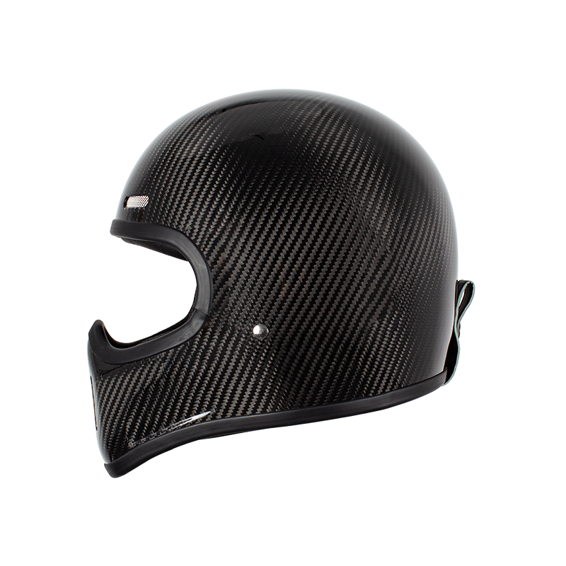 Casco da motociclista retrò in carbonio integrale 