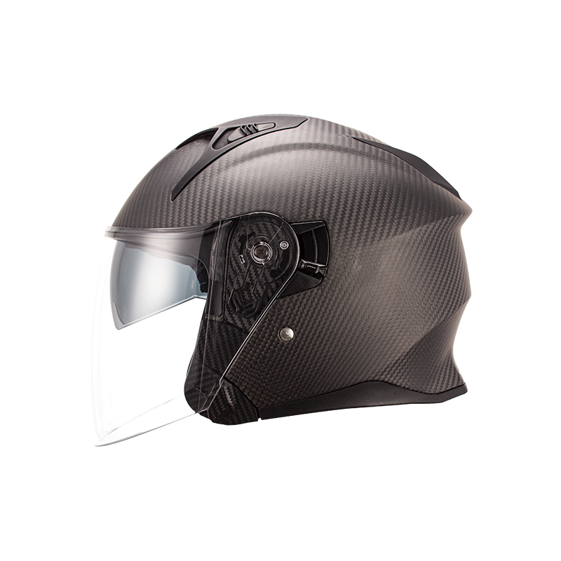 Casco da moto a faccia aperta in fibra di carbonio 
